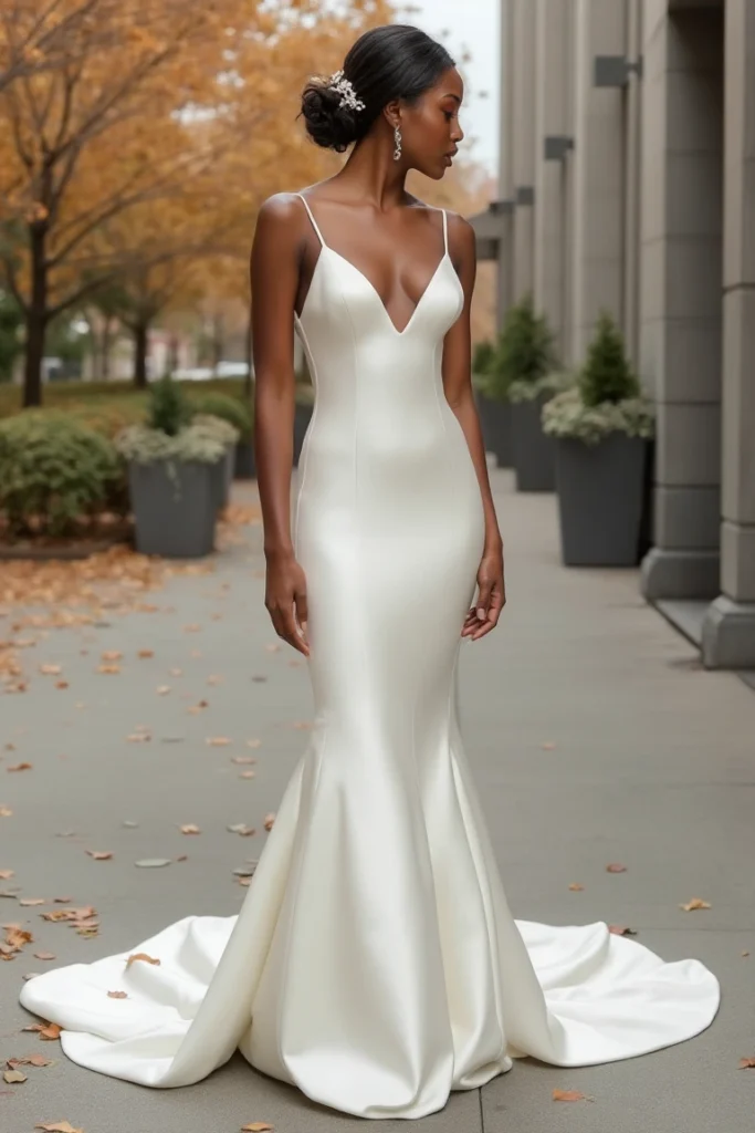 Sleek Autumn Wedding Gowns for Modern Elegance