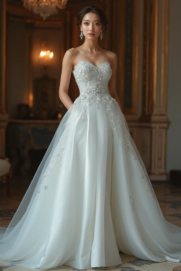 A Crystal-Embroidered Ballgown for a Fairytale Affair