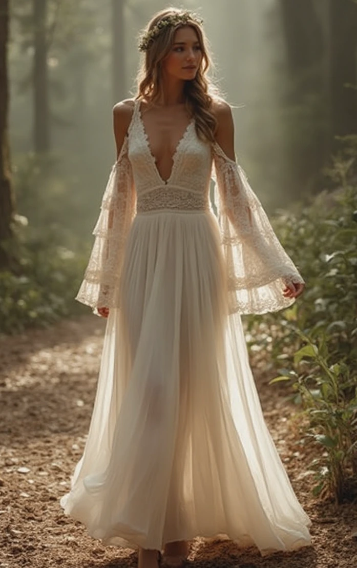 A Free-Spirited Lace Wedding Dress for the Romantic Soul