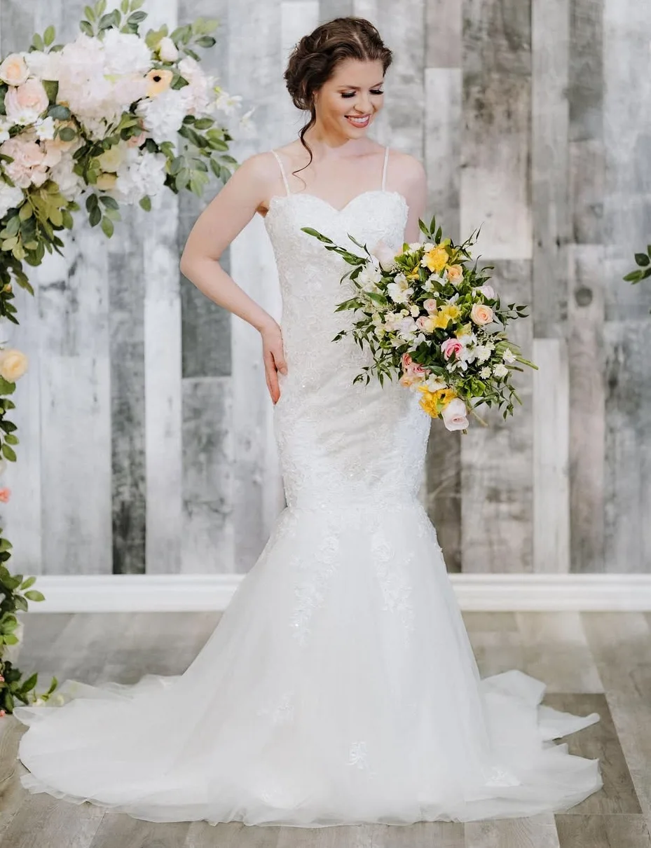 A Lace-Kissed Spring Wedding Dress