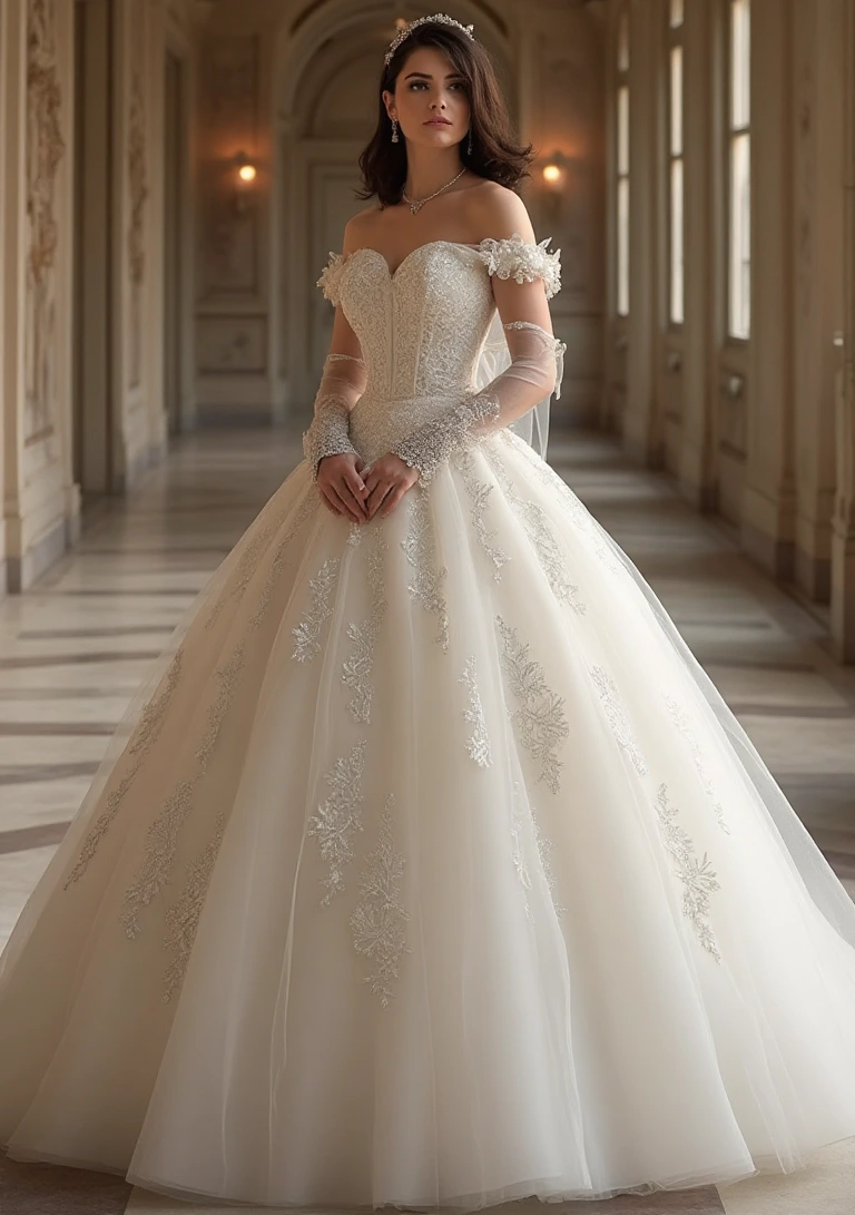 A Lace Wedding Dress with Fairytale Grandeur