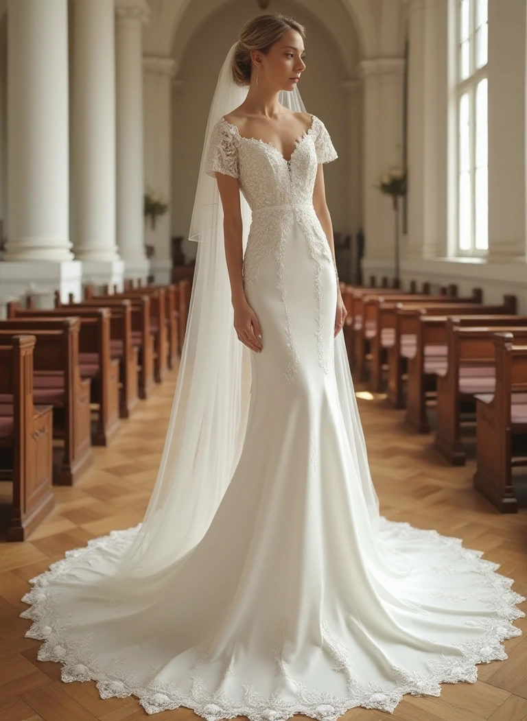 A Lace Wedding Dress with Classic Elegance