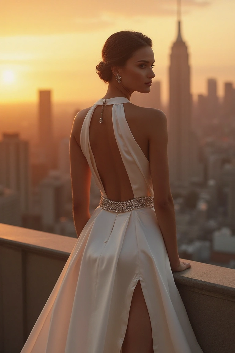 A Sleek Wedding Gown with Bold Elegance