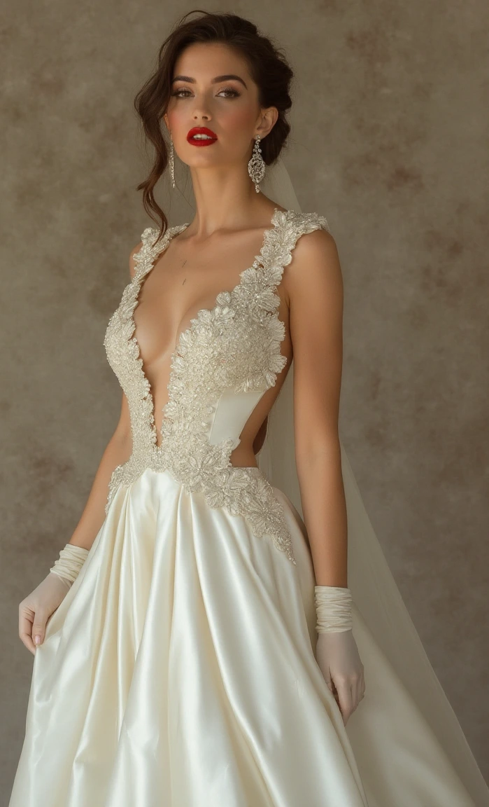 Embellished Satin A-Line Wedding Dresses