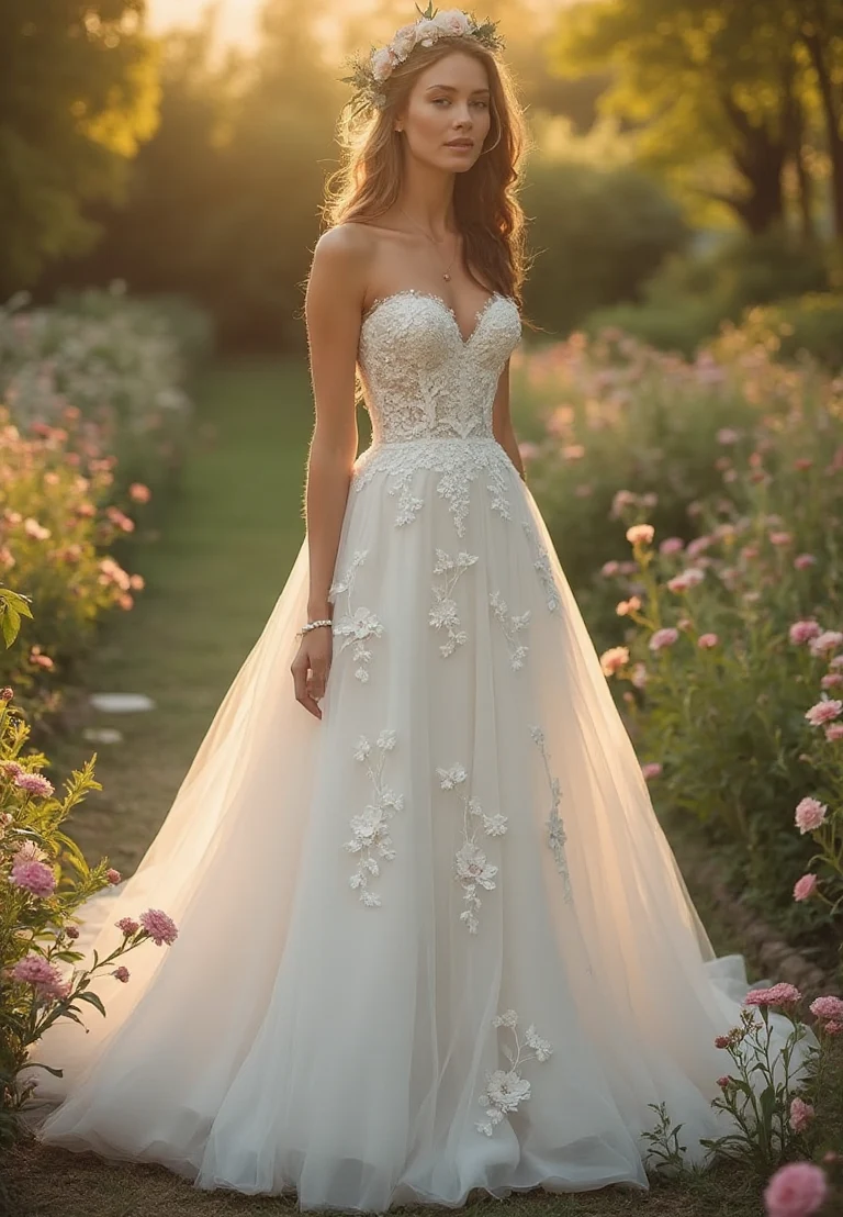 Floral Lace A-Line Wedding Dresses