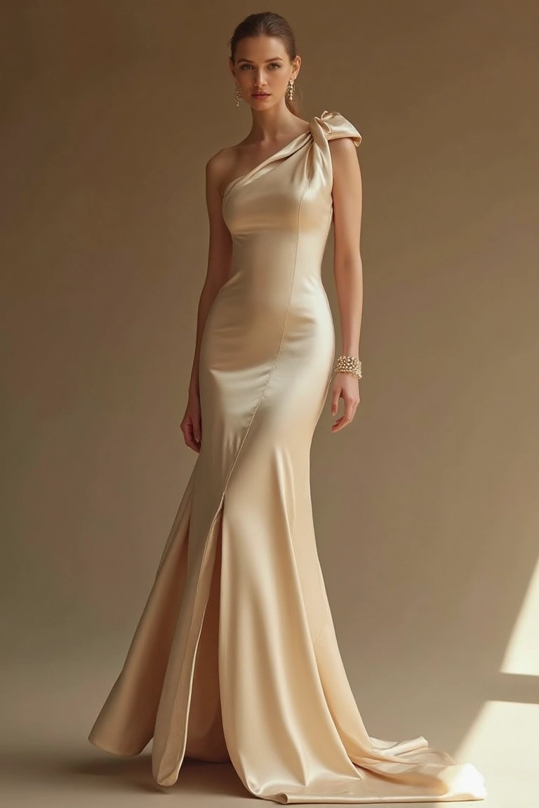 Luxe Satin Wedding Party Gown