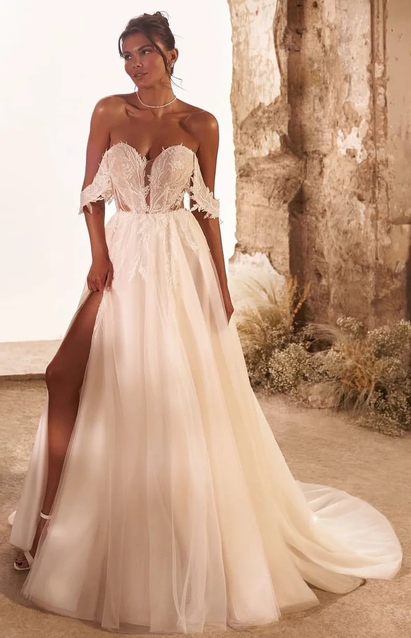 Off-the-Shoulder A-Line Wedding Dresses