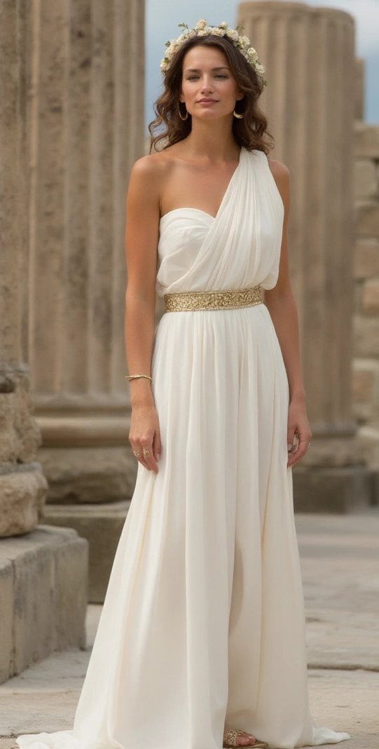 One-Shoulder A-Line Wedding Dresses with Regal Elegance