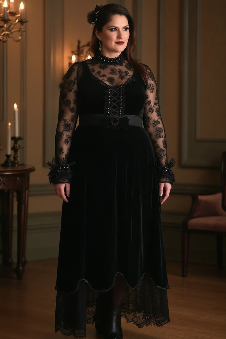 Plus-Size Gown That Captures Dark Romance