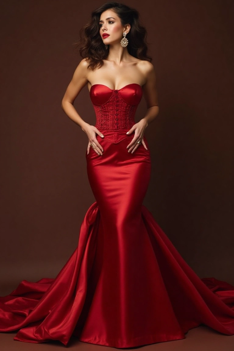 Showstopping Satin Wedding Party Gown