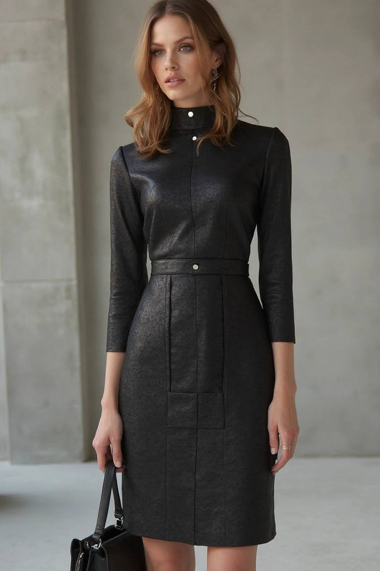 Leather Dress That Redefines Holiday Power Dressing