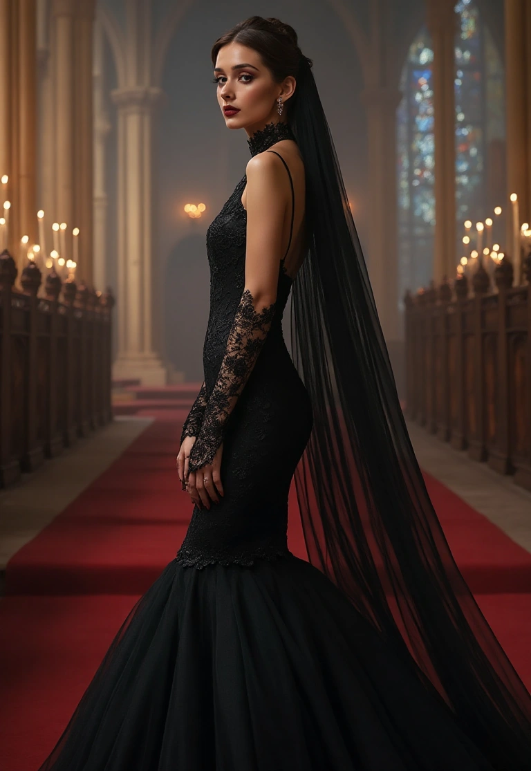 The Bold Elegance of Black Halter Neck Wedding Dresses