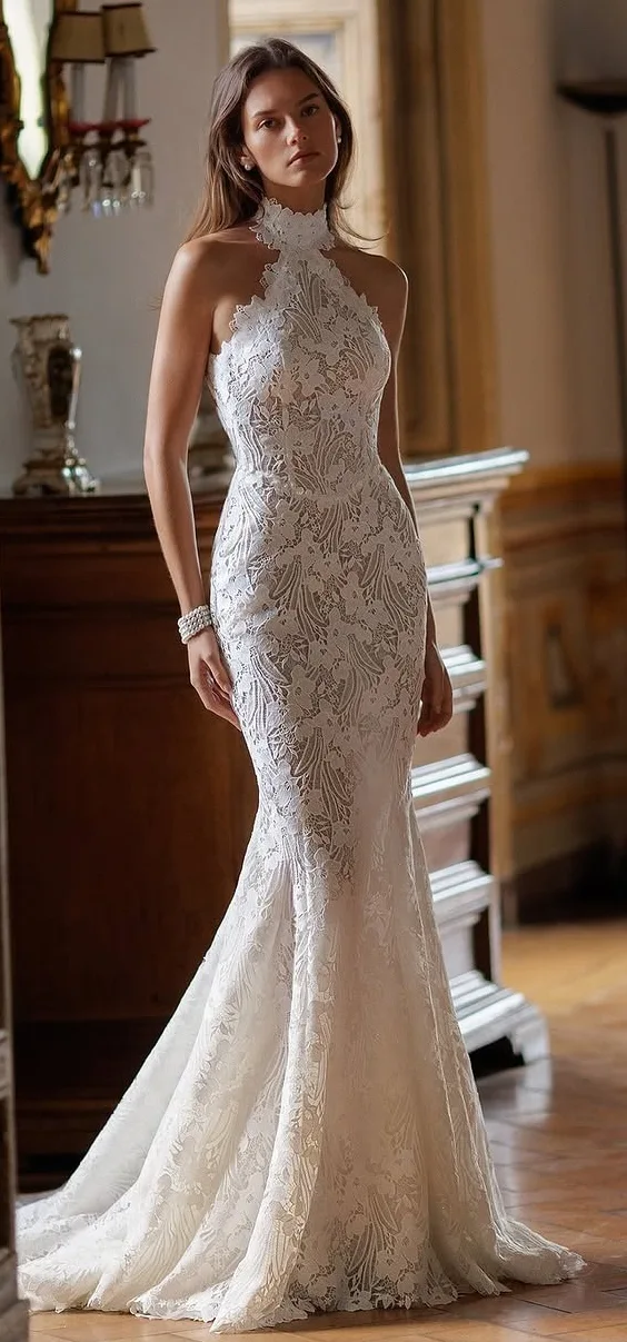 The Sophisticated Allure of Halter Neck Wedding Dresses