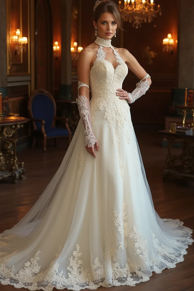 The Timeless Grandeur of Halter Neck Wedding Dresses