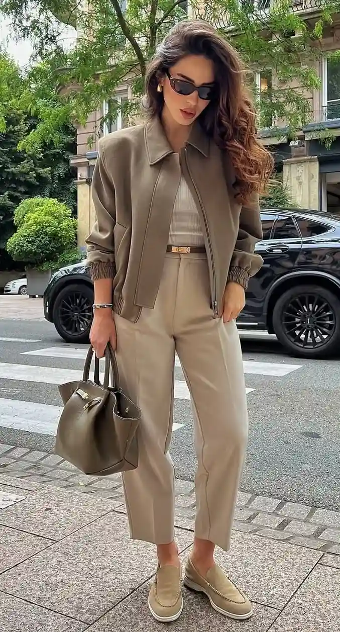 A Neutral-Toned Business Casual Ensemble for Urban Sophistication