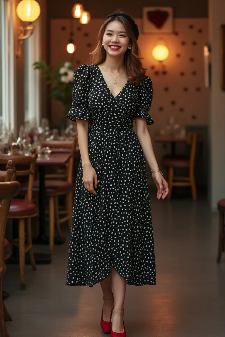 A Casual Party Dress with Retro Elegance