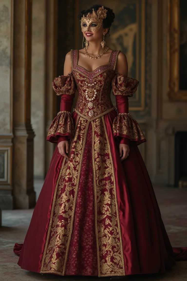 Baroque Elegance in Masquerade Party Dress Ideas