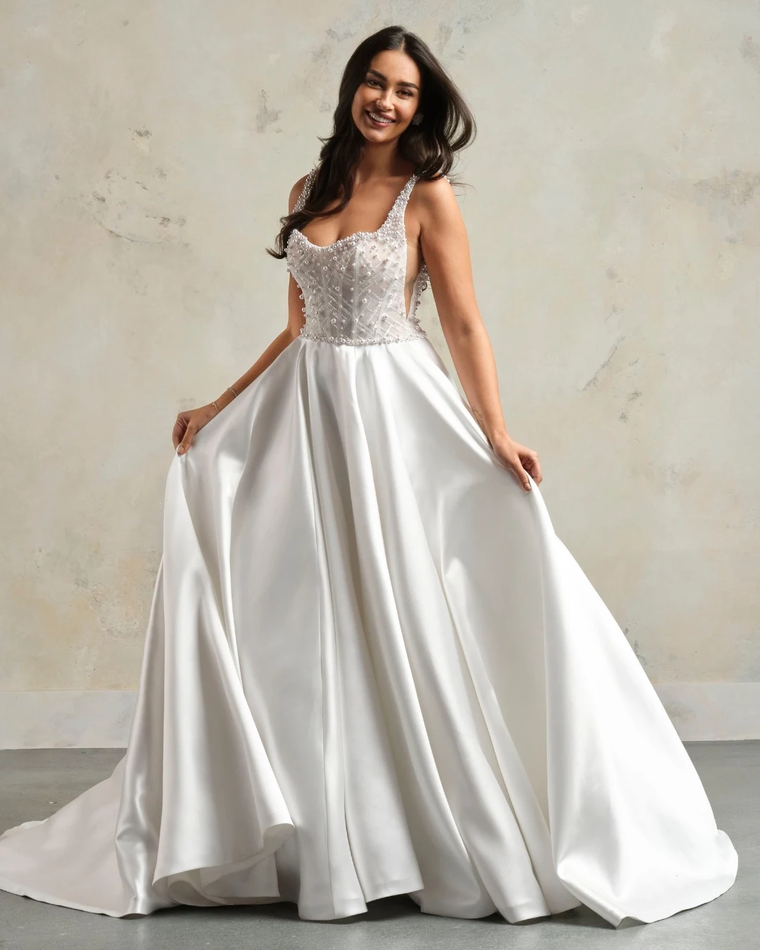 Beaded Wedding Dress in Effortless Grandeur