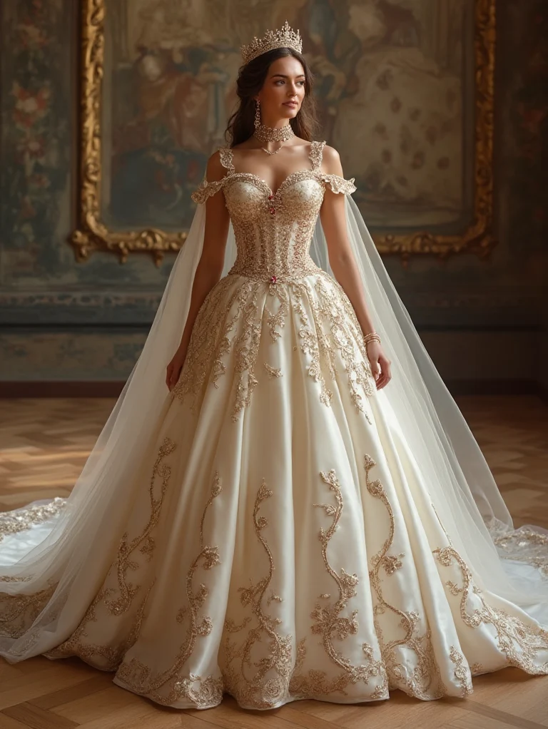 Beaded Wedding Dress in Majestic Grandeur