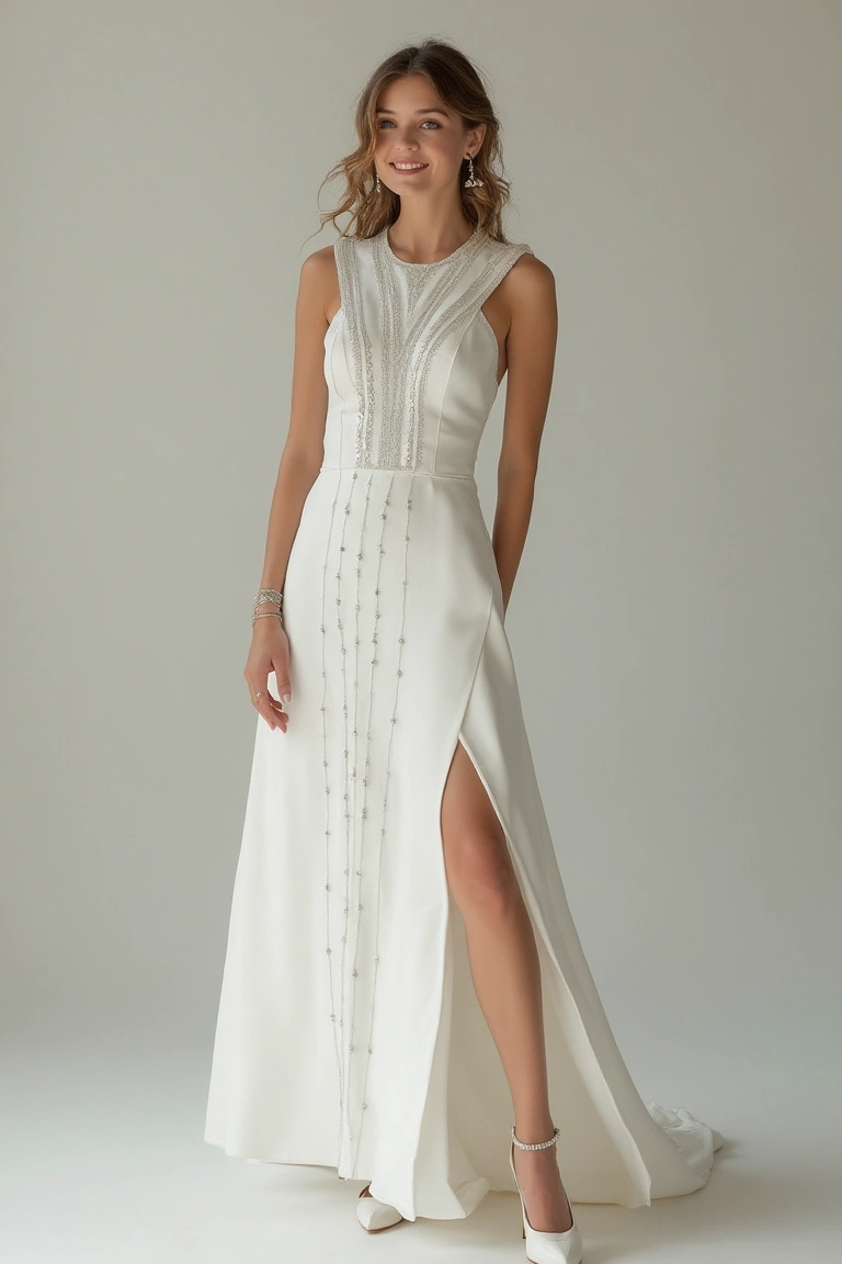 Beaded Wedding Dress in Modern Chic