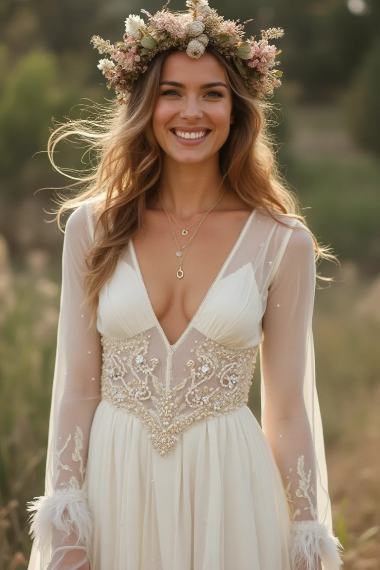 Beaded Wedding Dress in Natural Harmony