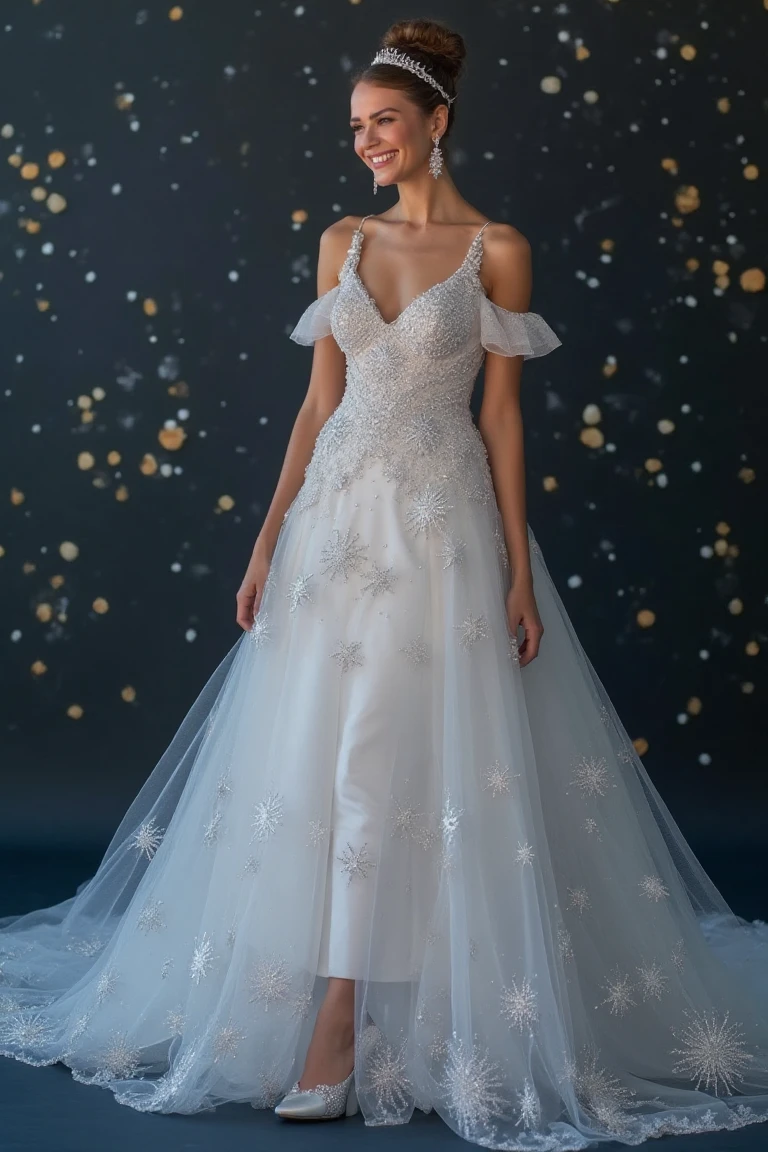 Beaded Wedding Dress in Starlit Elegance