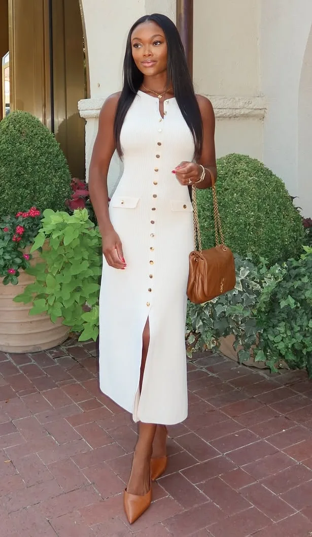 Button-Down Midi Party Dresses for Refined Simplicity