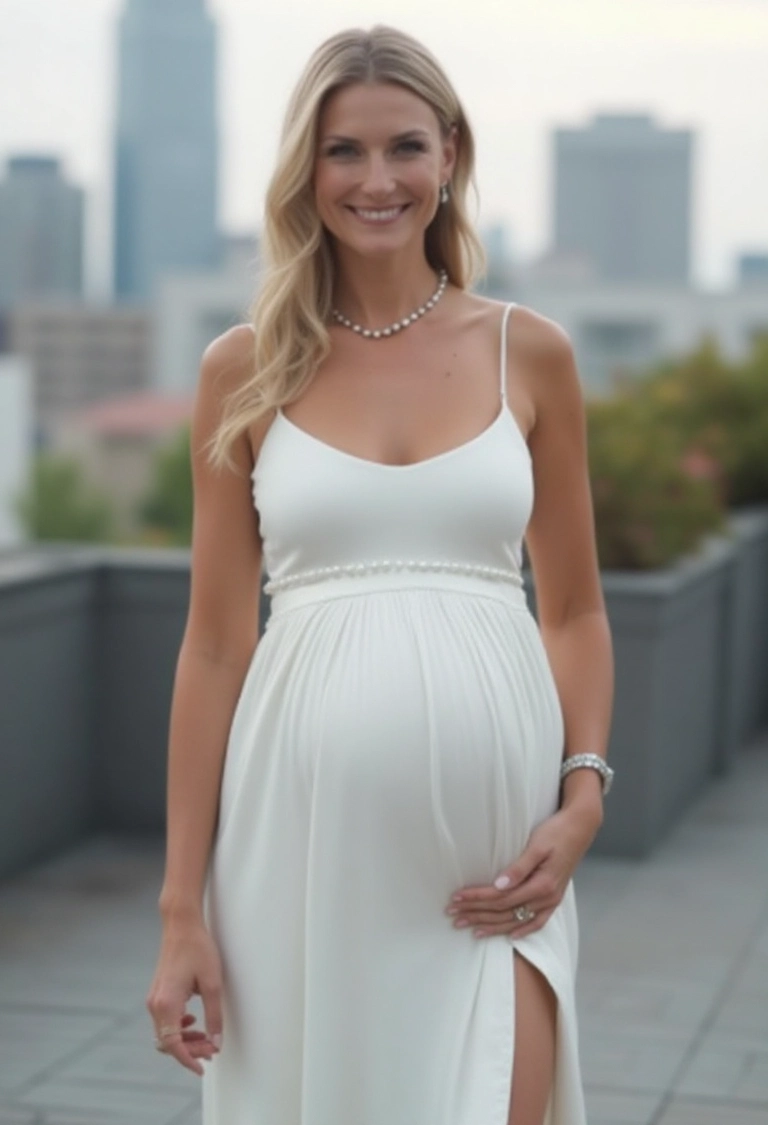 Chic White Maternity Wedding Dress