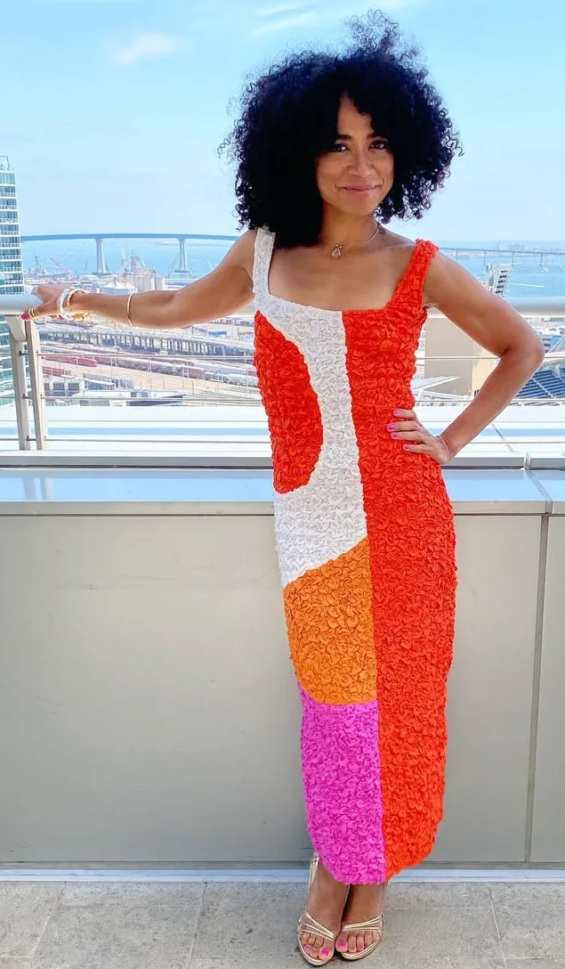 Colorful Party Dress with Urban Flair