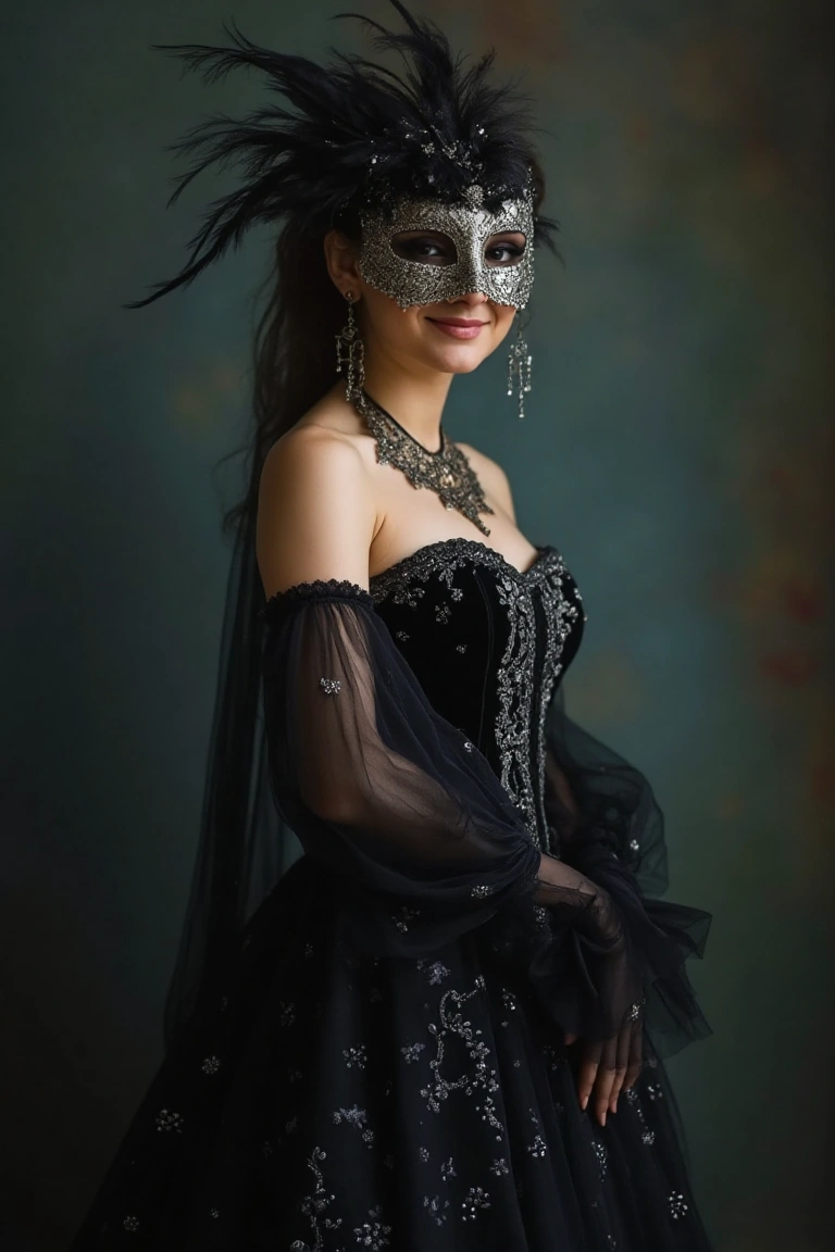 Dark Elegance in Masquerade Party Dress Ideas