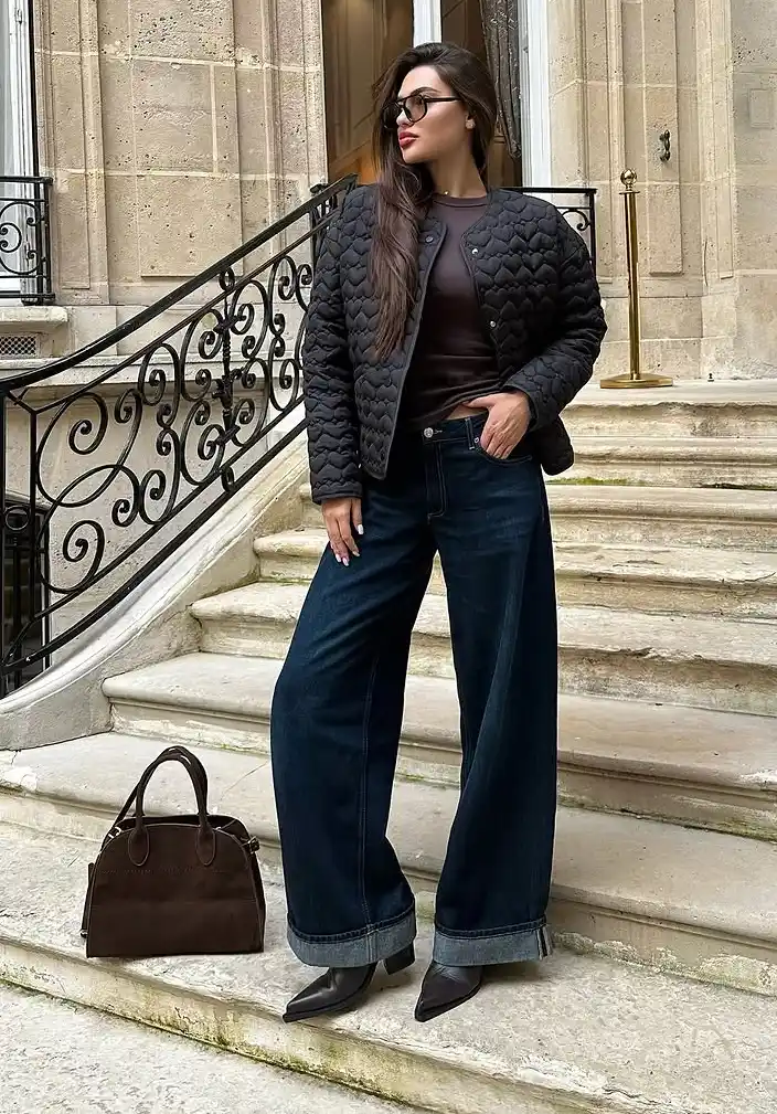 Denim & Quilted Layers in an Autumn Outfit