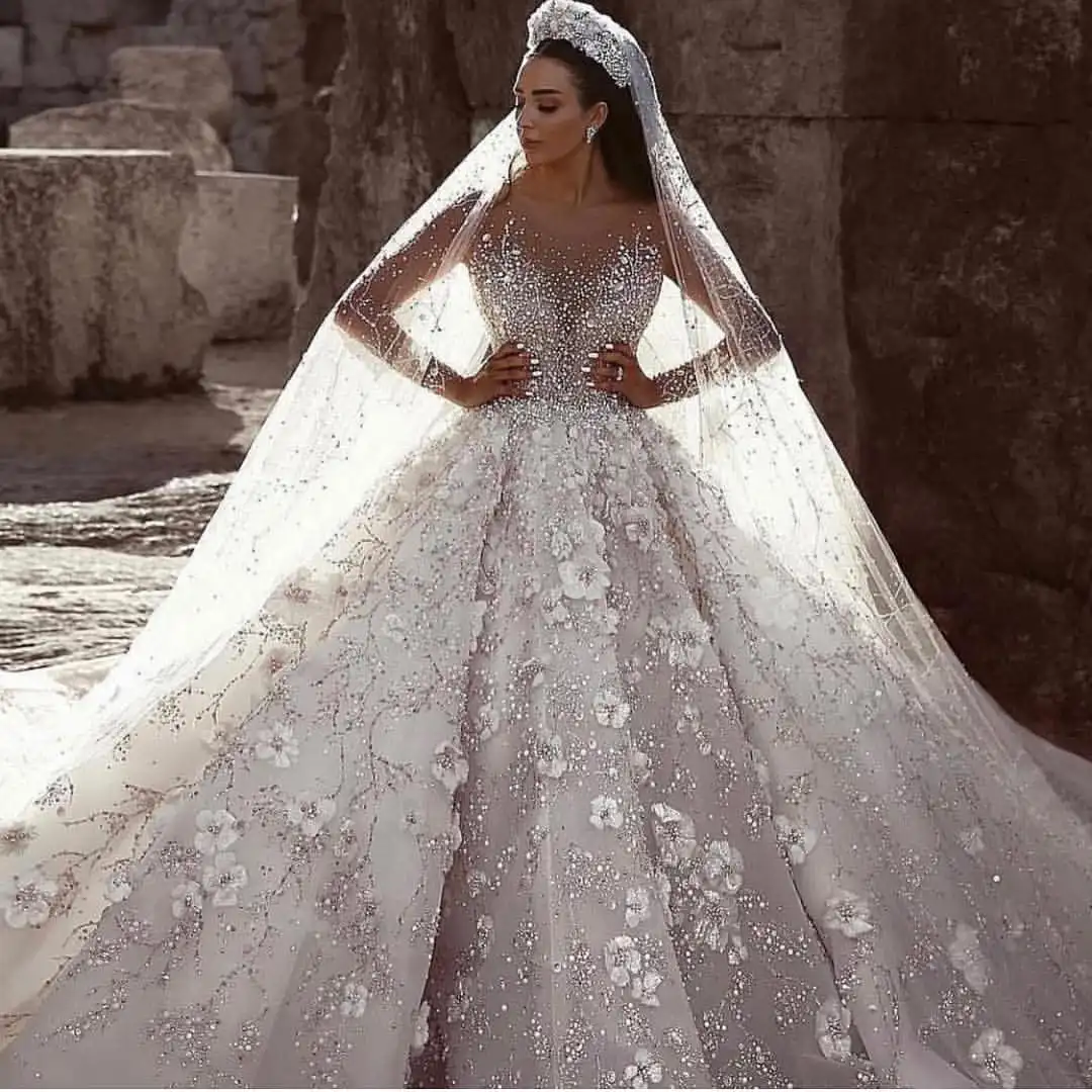 Embellished Floral Crystal Ballgown A Garden of Light