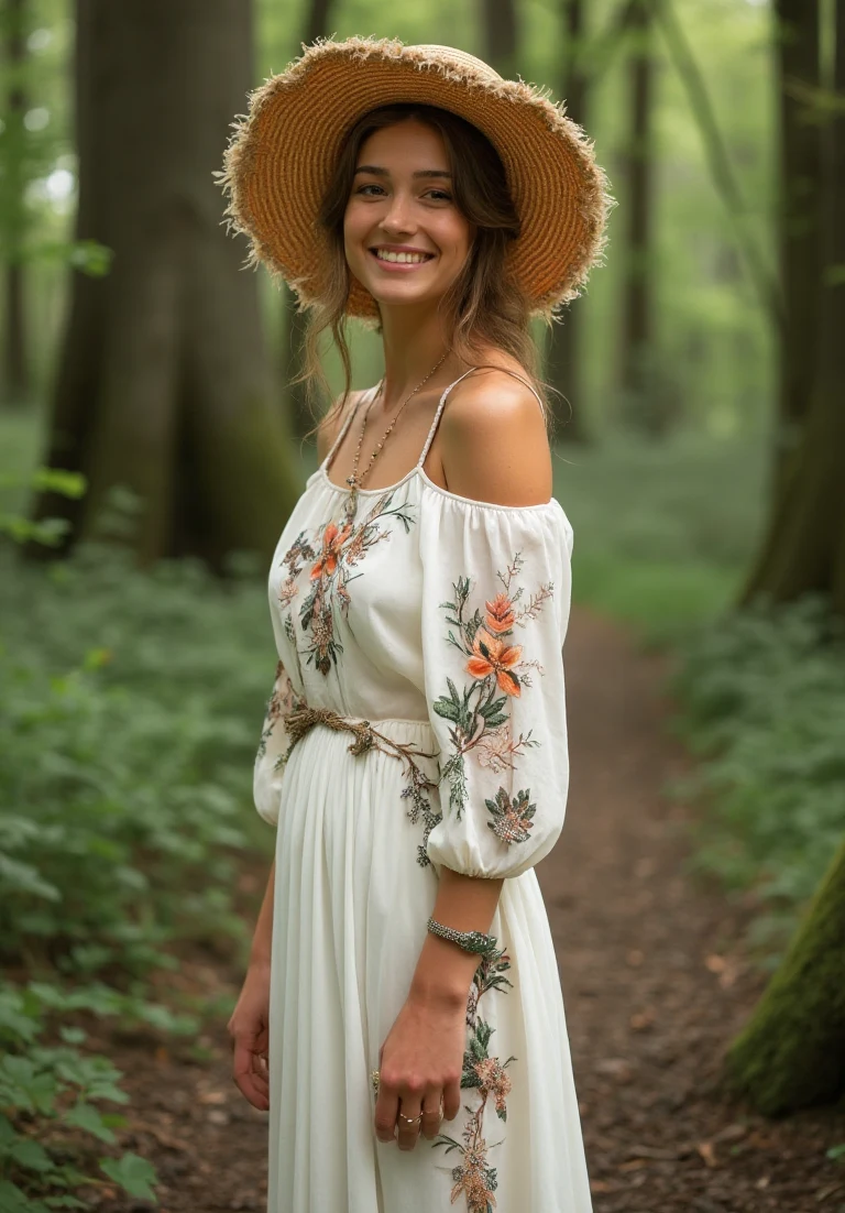 Embroidery Wedding Dress in Bohemian Whites