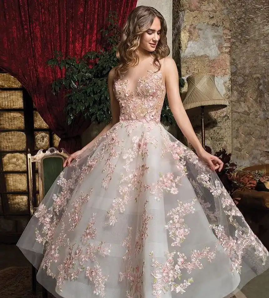 Embroidery Wedding Dress in Soft Elegance