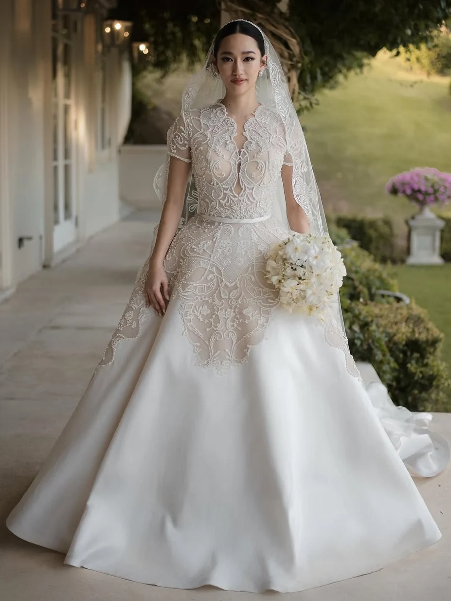 Embroidery Wedding Dress in Timeless White
