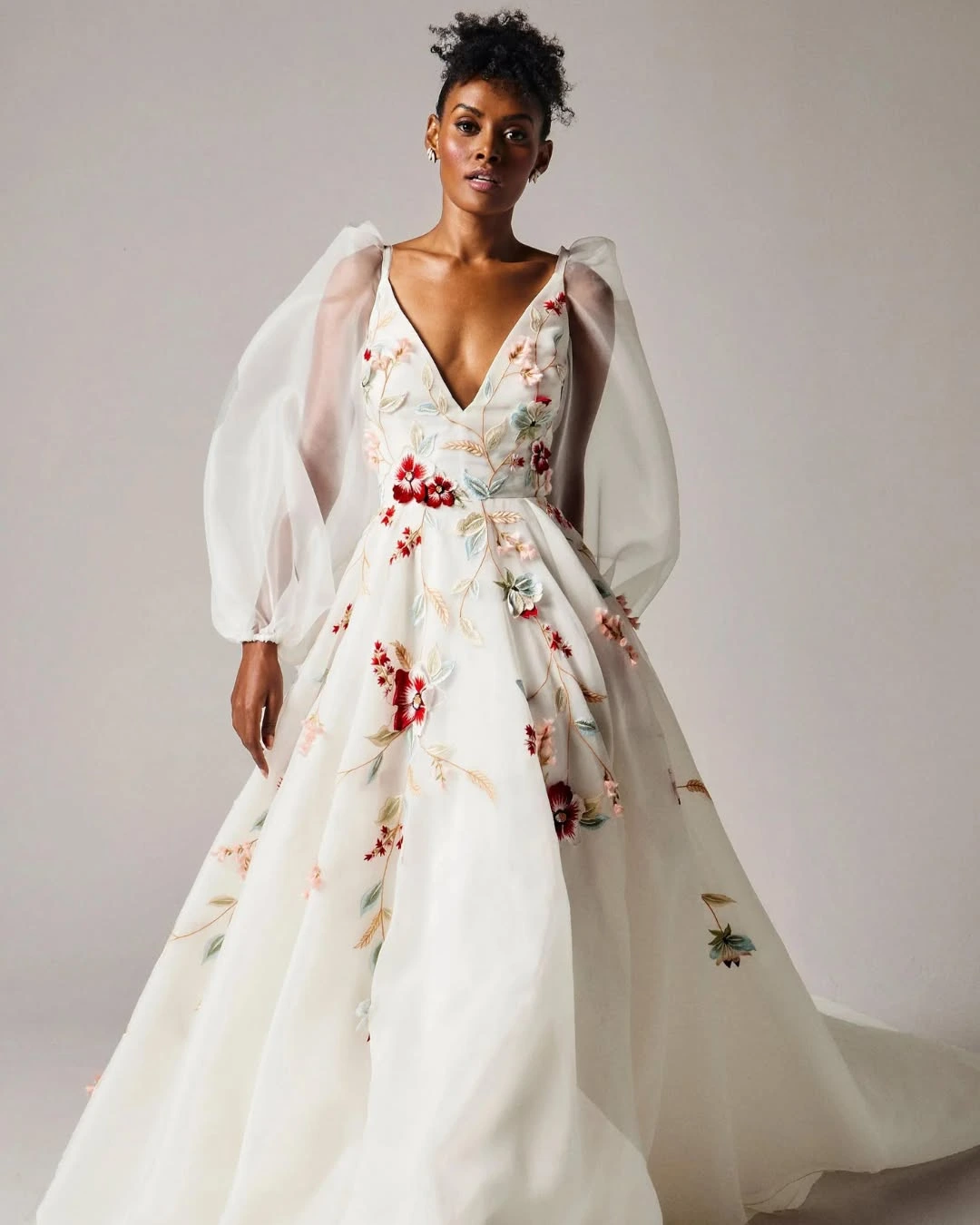 Embroidery Wedding Dress in Vibrant Whites