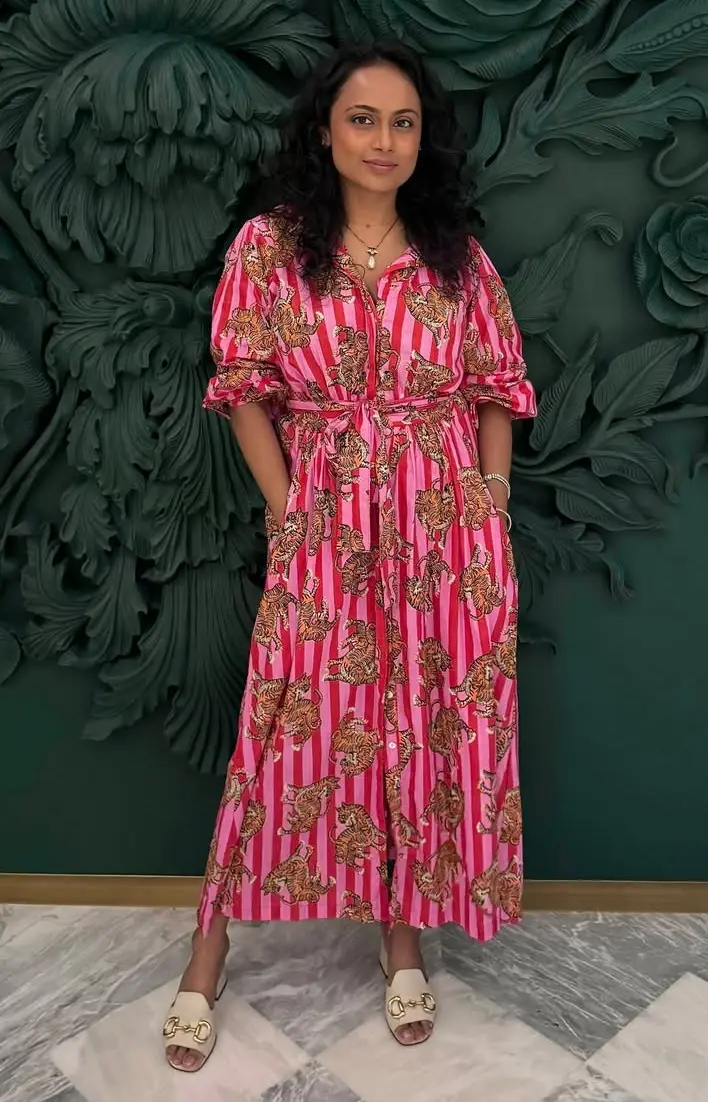 Festive Pink Stripes Summer Memorial Day Outfit for Women