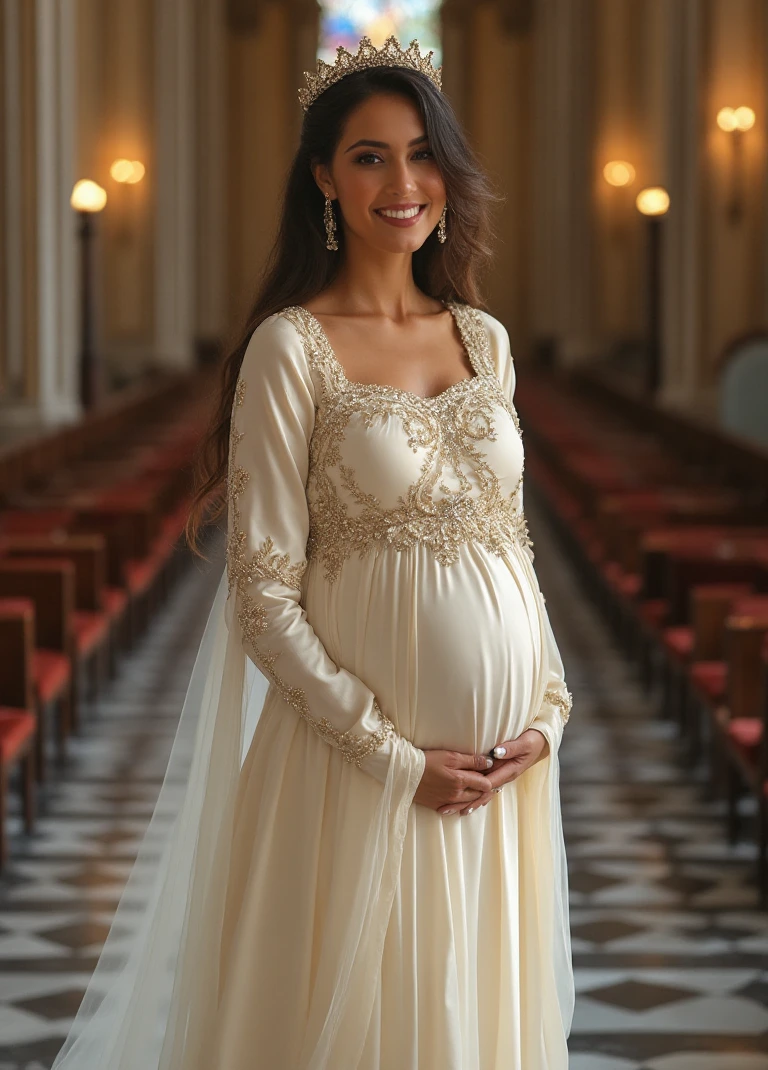 Majestic Cream Maternity Wedding Dress