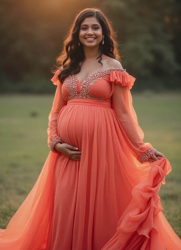 Maternity Party Gowns for Golden Hour Magic