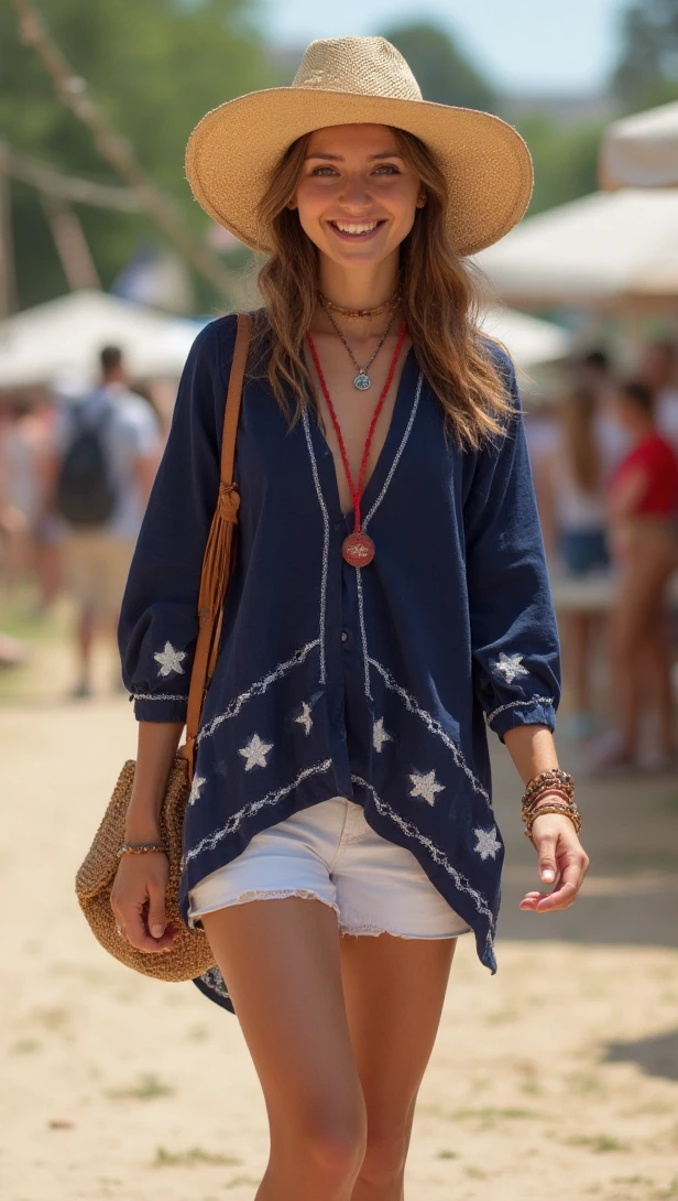 Memorial Day Look That Blends Boho and Patriotic