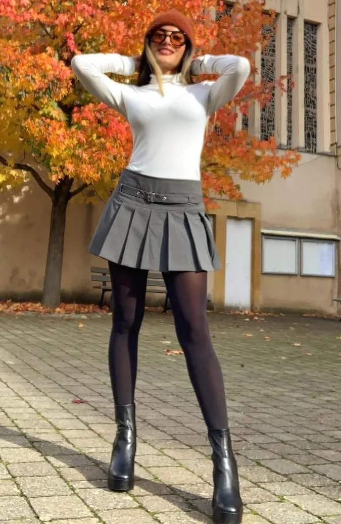 Playful Fall Office Look with Preppy Flair