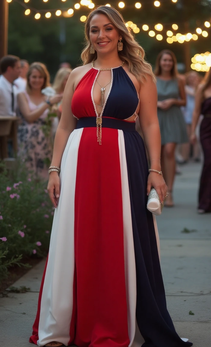Plus Size Memorial Day Outfit for Evening Elegance