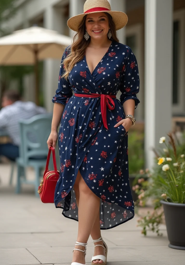 Plus Size Memorial Day Outfit for Festive Grace