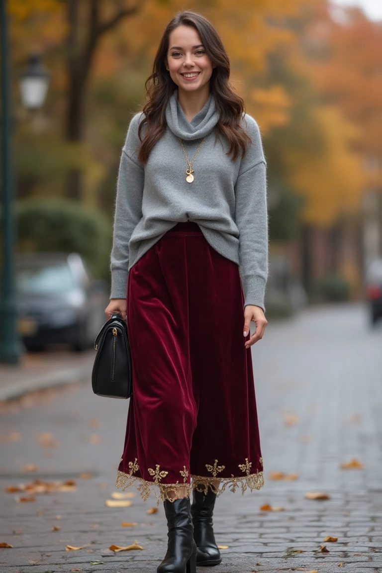 Rich-Hued Casual Autumn Outfits with Subtle Glam