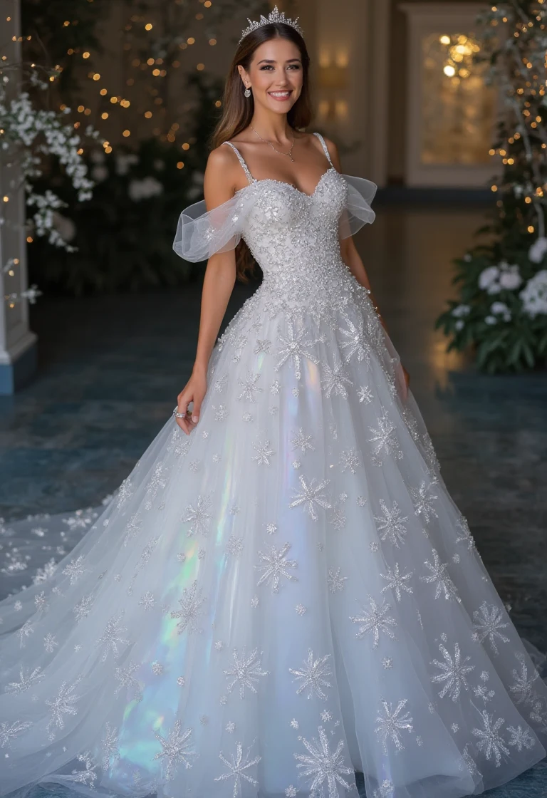 Snowflake Embellished Crystal Ballgown A Frozen Fantasy