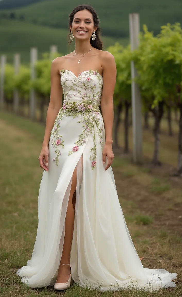 Strapless Bridal Gowns and Garden Romance