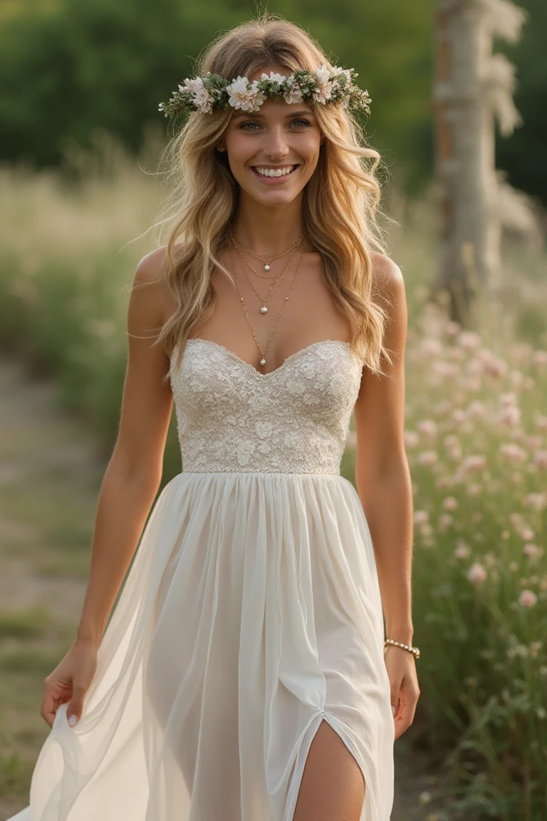 Strapless Bridal Gowns and Natural Romance