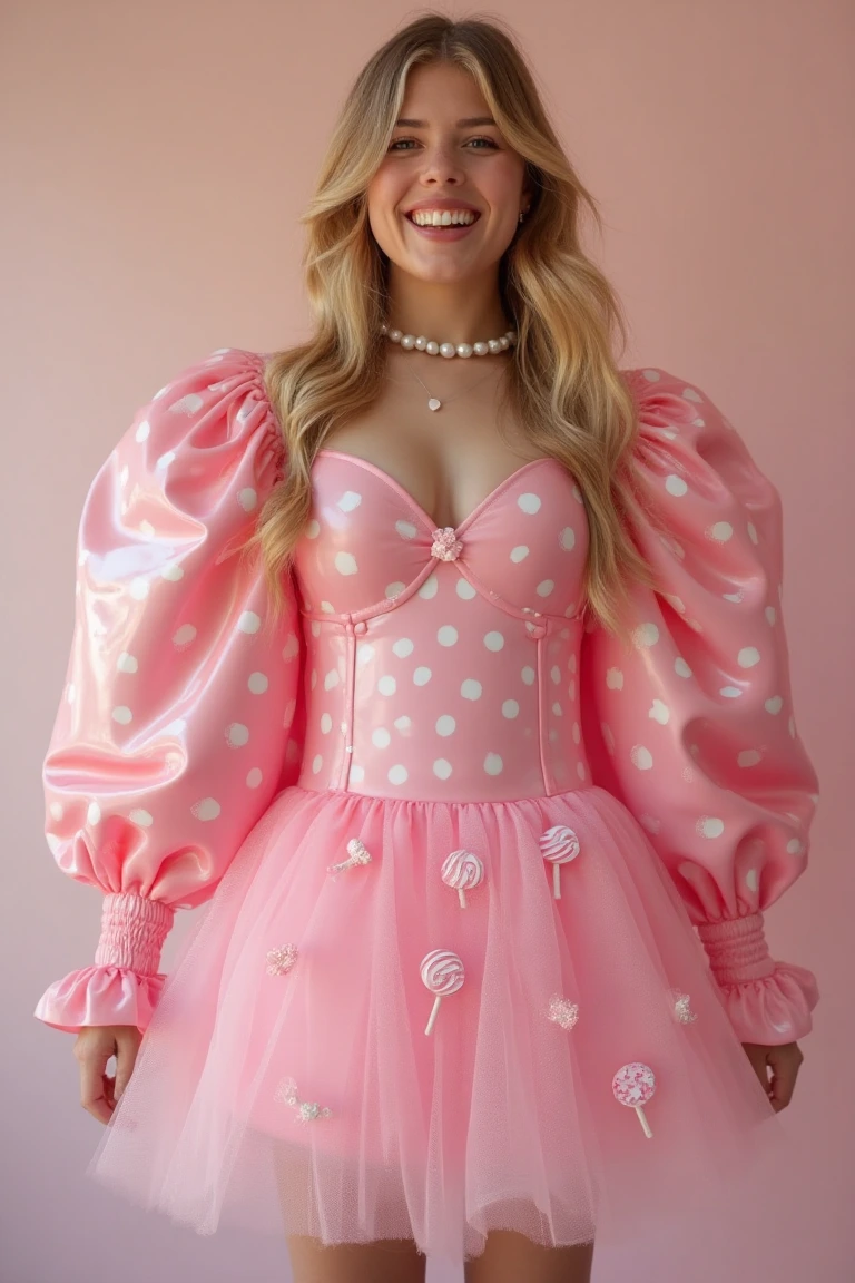 Sweet Party Dress with Polka Dot Charm