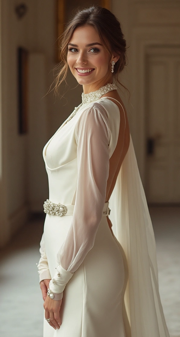 The Long Sleeve Wedding Dress in Timeless White
