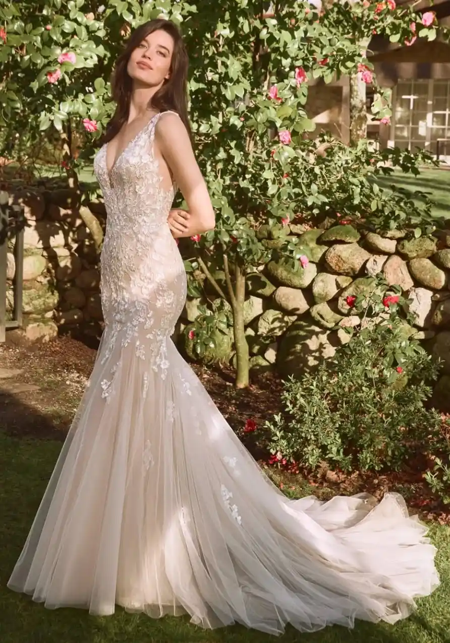 The Sequin-Enhanced Wedding Dress as a Garden Romance